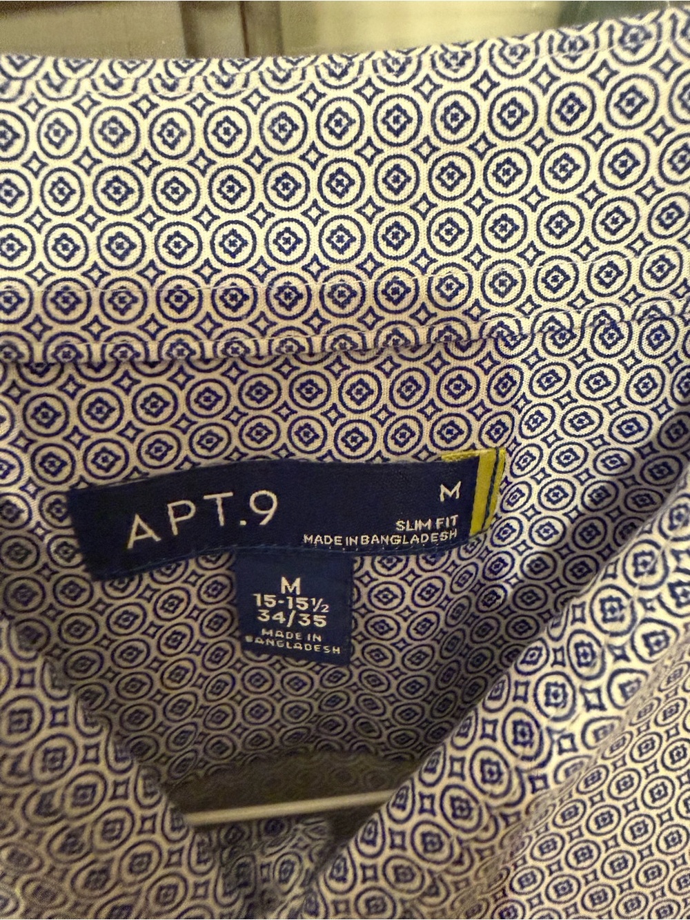 Apt. 9 Men’s Slim Fit Micro Circle Print Shirt - Blue/White